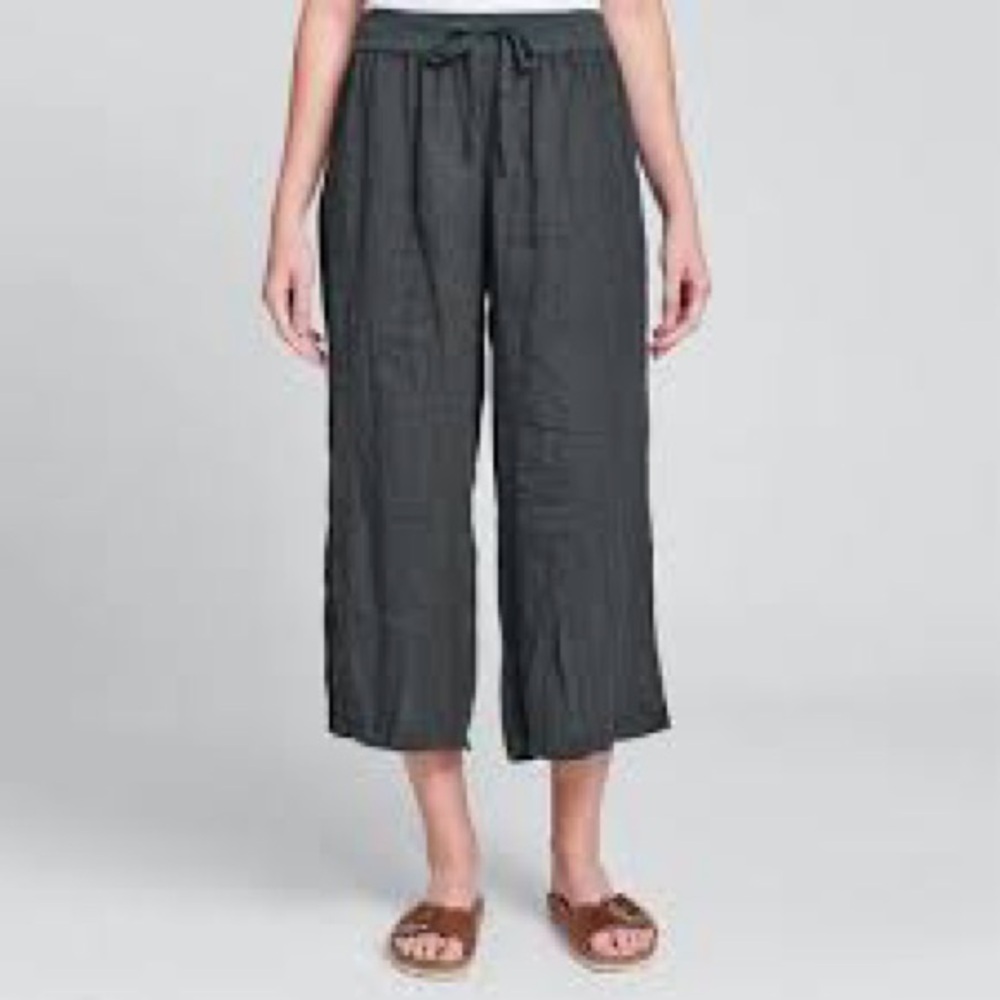 Anthropologie splendid large Elegant Charcoal Wide-Leg Pants